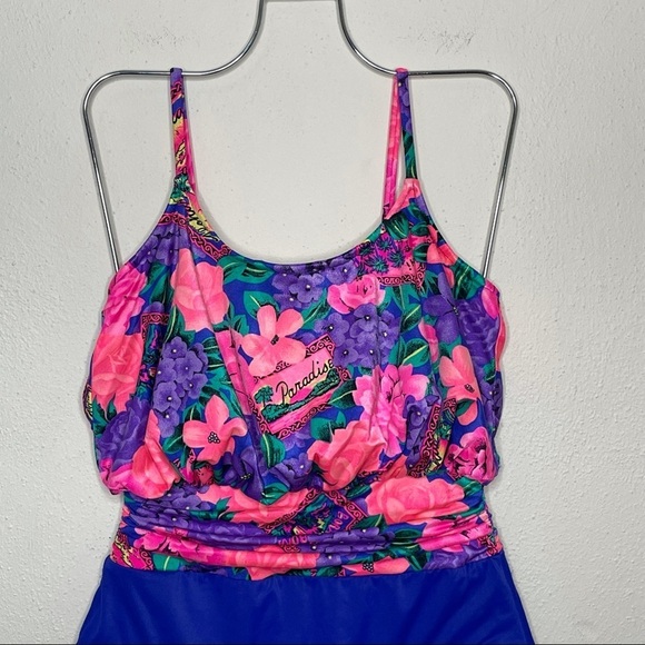 Vintage 80’s‎ Catalina Floral Paradise Swimsuit​ - Picture 2 of 10